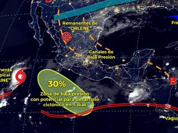 Por remanentes de “Orlene” habrá lluvias fuertes en zonas de Sinaloa, Colima, Nayarit y otros 4 estados