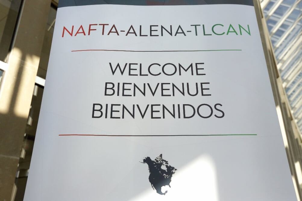 Mensaje de bienvenida a los negociadores del TLCAN en Ottawa (LARS HAGBERG. AFP)