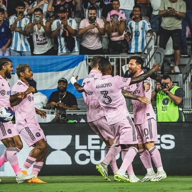 El festejo de uno de los goles de Messi. Fuente: Instagram @leomessi