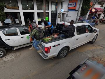 Google Maps capta a presuntos hombres armados en Texcaltitlán, Estado de México