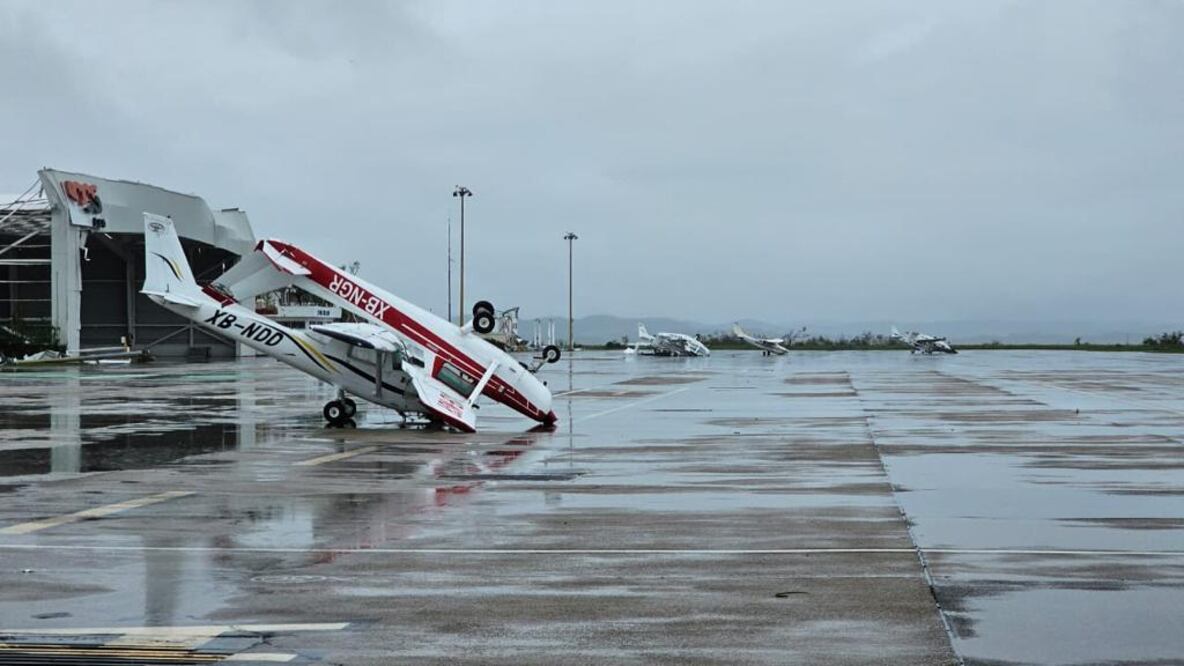 Aeropuerto de Acapulco tras el paso del huracán Otis. FOTO: Especial / EL UNIVERSAL/