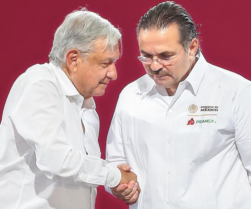 Andrés Manuel López Obrador y Octavio Romero. Foto: ARCHIVO EL UNIVERSAL