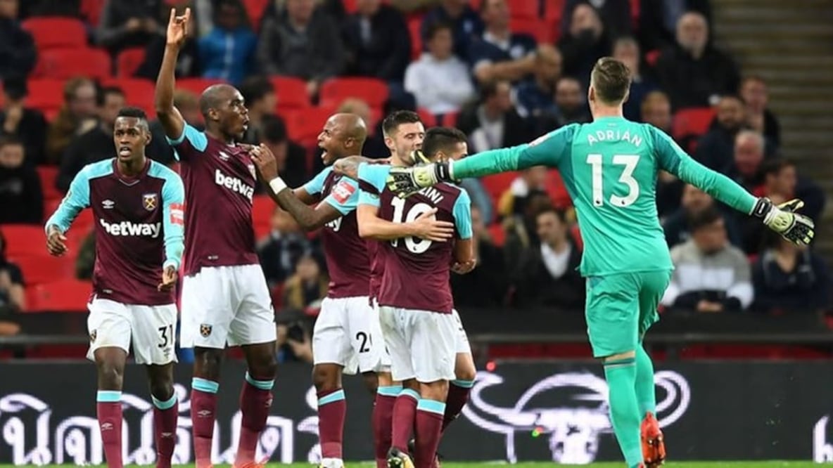 Twitter. Los Hammers vinieron de atrás para imponerse a los Spurs y avanzar en la copa