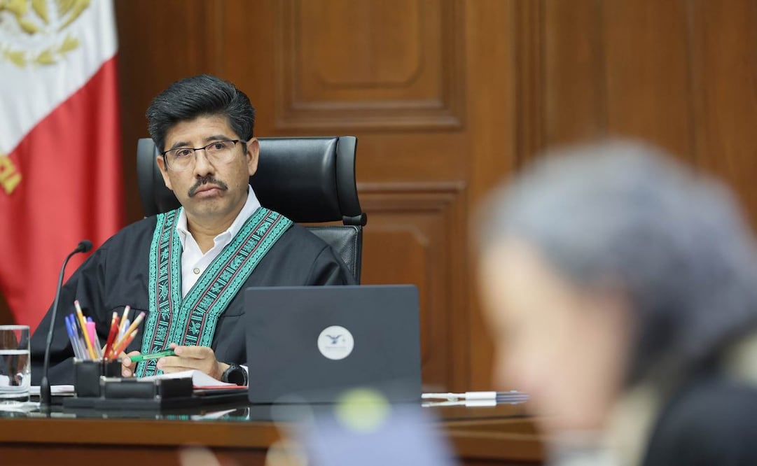Hugo Aguilar Ortiz, ministro presidente de la Suprema Corte de Justicia de la Nación (SCJN) en sesión pública del pleno. Foto: Especial