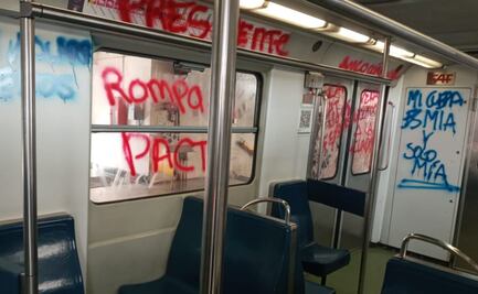 Encapuchadas realizan pintas y destrozos en Metro Pino Suárez tras protesta en Palacio Nacional
