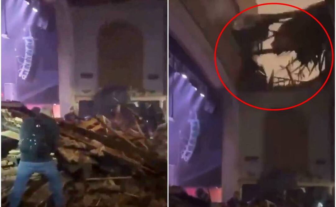 Se cae techo en un concierto en EU. Foto: Capturas tomadas de video de Twitter @QuakeChaser35