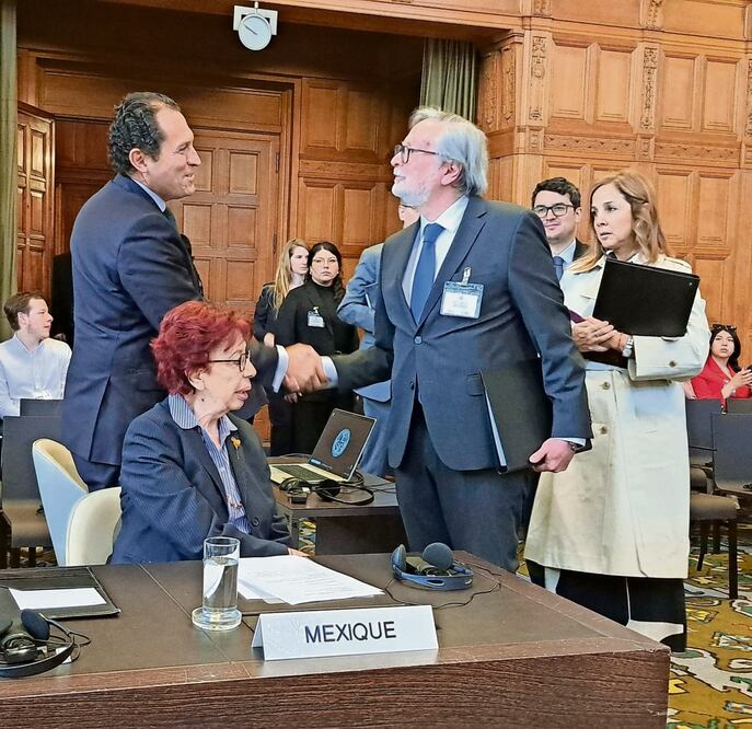 Alejandro Celorio, consultor jurídico de la Cancillería mexicana, y Andrés Terán Parral, embajador de Ecuador en Países Bajos. Foto: de Inder Bugarín. El Universal