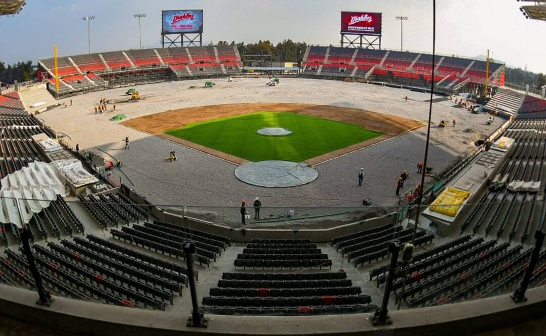 Construcción del estadio de Los Diablos Rojos. FOTO/CORTESÍA