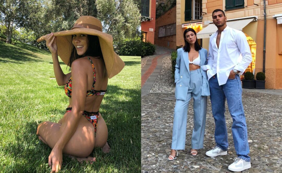 Una foto donde Kourtney aparece enfundada en un bañador de dos piezas causa polemica. Foto: Instagram  kourtneykardash/younesbendjima