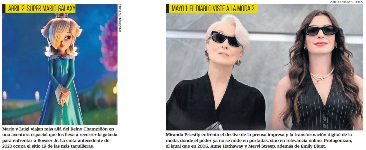 Los estrenos en cine que se vienen en 2026.