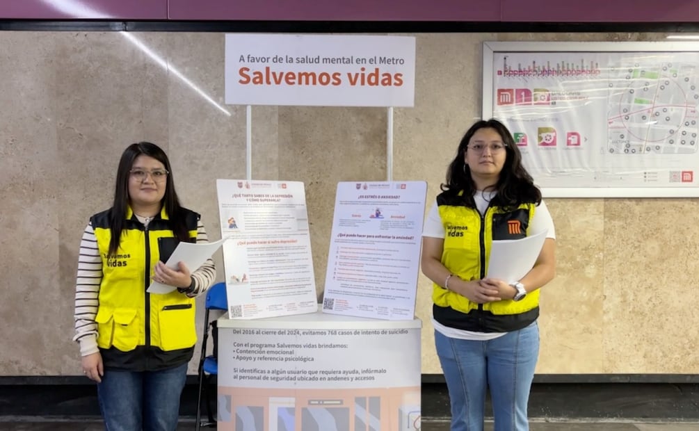 Programa Salvemos Vidas contiene a 104 personas con crisis emocionales dentro de las instalaciones del Metro (27/12/2025). Foto: Especial