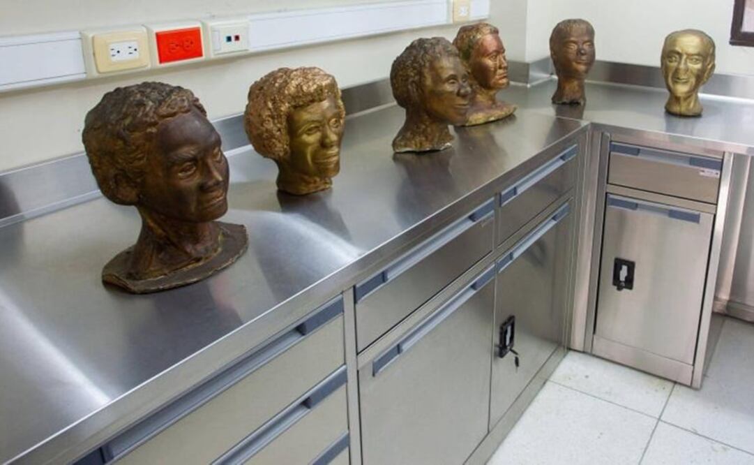 En la sede de Medicina Legal de Barranquilla están los rostros elaborados en yeso de las víctimas. Foto: EL TIEMPO