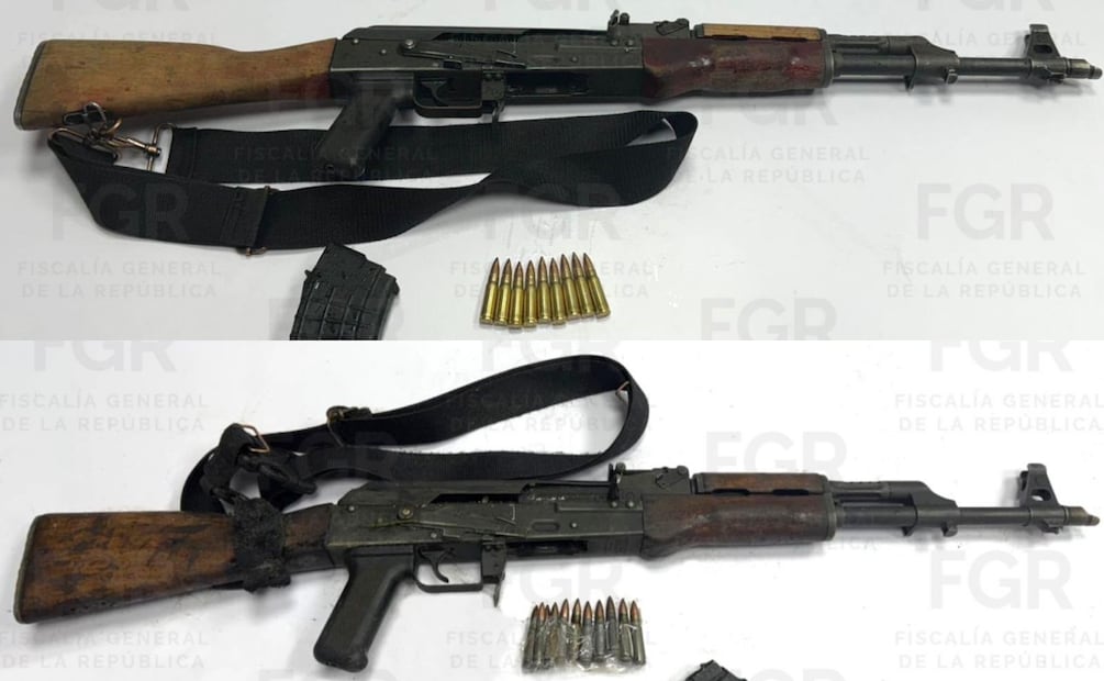 Les aseguran armas a los dos guatemaltecos ligados al CJNG que atacaron a elementos de la Guardia Nacional en Michoacán (26/12/2025). Foto: Especial