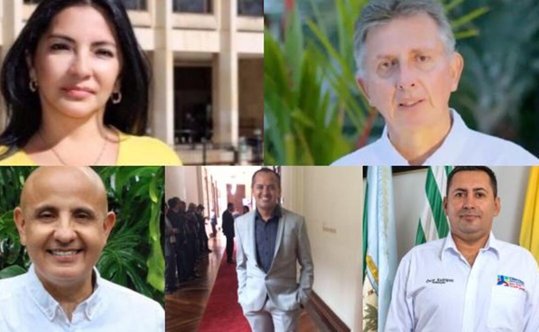 Los políticos colombianos Nohora Tovar, Guillermo Pérez, Felipe Carreño, Dimas Pandales y Óscar Rodríguez. Foto: El Tiempo