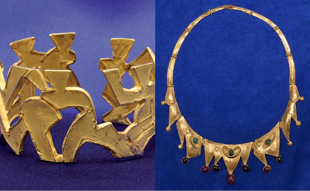 Parte del robo de la exposición "Come un oro caldo e fluido. Gli ori de Umberto Mastroianni". Fotos: AFP