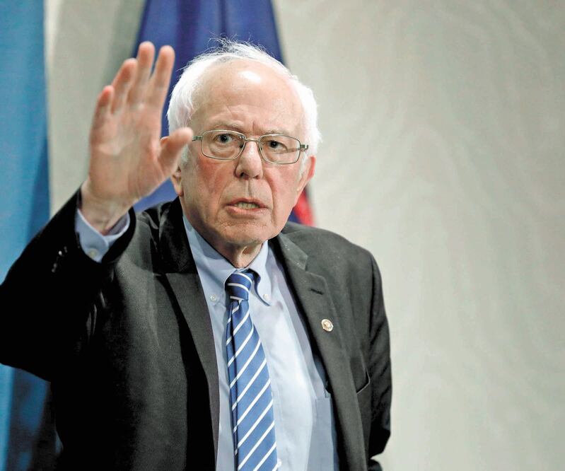 Aspirante. Bernie Sanders, senador por Vermont y precandidato demócrata, ayer en Romulus, Michigan. Foto: JEFF KOWALSKY. AFP
