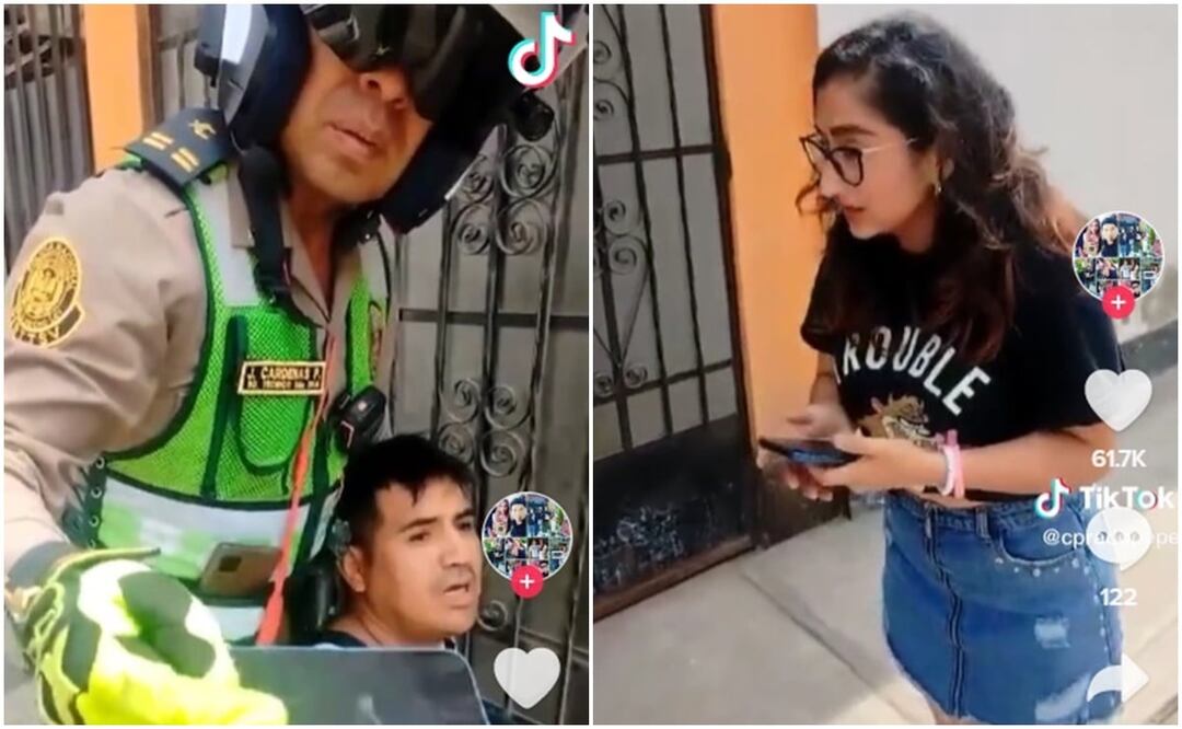 Momento en que el ladrón le piden perdón a la joven. Foto: Tomada del video 