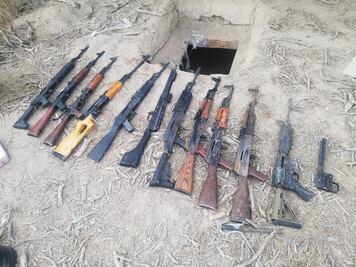 Hallan un arsenal completo bajo tierra en Camargo, Tamaulipas