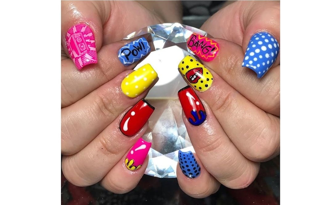 El estilo pop art se adueñará de tus uñas con esta divertida manicura. Foto: Instagram