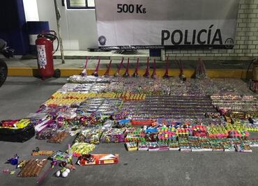 Decomisan 500 kilogramos de pirotecnia en calles del Centro