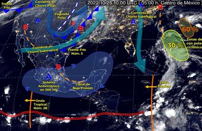 Para este martes continuarán bajas temperaturas y lluvias en Puebla, Veracruz y Oaxaca por frente frío 5