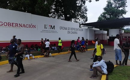 Migrantes africanos y haitianos protestan por libre tránsito en Chiapas