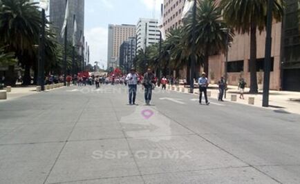 Reportan afectación vial sobre Reforma por manifestantes