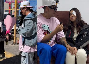 Tiktoker Derek Trejo regala flores y operación de ojo a Melanie; joven fue golpeada por su novio en Tamaulipas