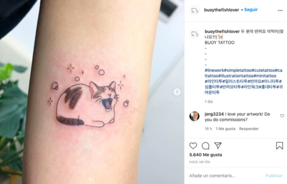 Tatuajes ideales para las personas que aman a los gatos
