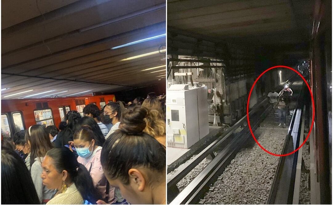 Fallos en la Línea 9 del Metro. Foto: Twitter @menaxsa1 y @ARQCARRIZOSA