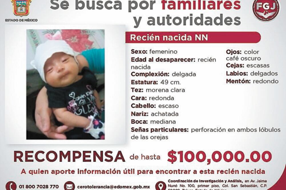 Roban recién nacida en Naucalpan