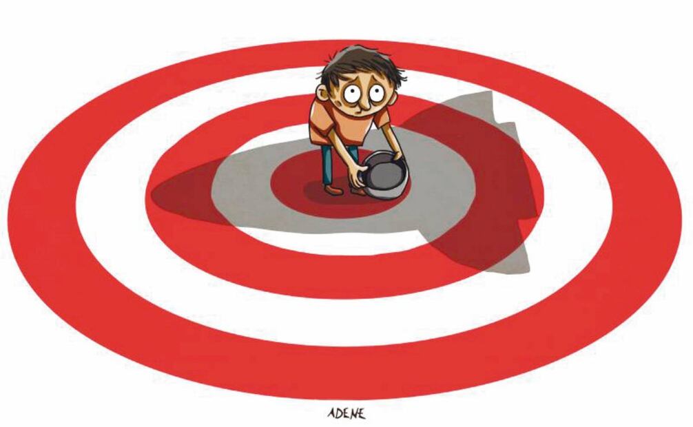 Famine Gaza, de la francesa ADENE, quien radica en España. Cartón:  ADENE