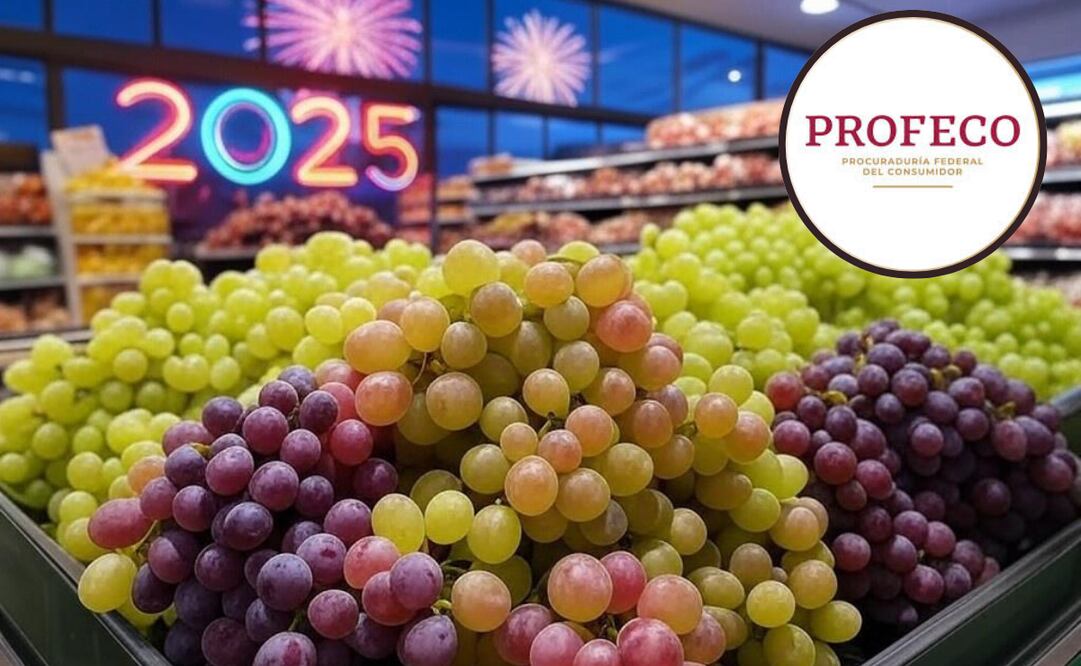 En estos lugares venden las uvas más baratas para la cena de fin de año, según Profeco. Foto: Creada con IA