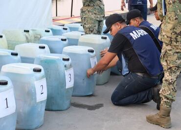 Caen seis extranjeros con combustible para embarcación de carga ilícita en Chiapas; decomisan 950 litros