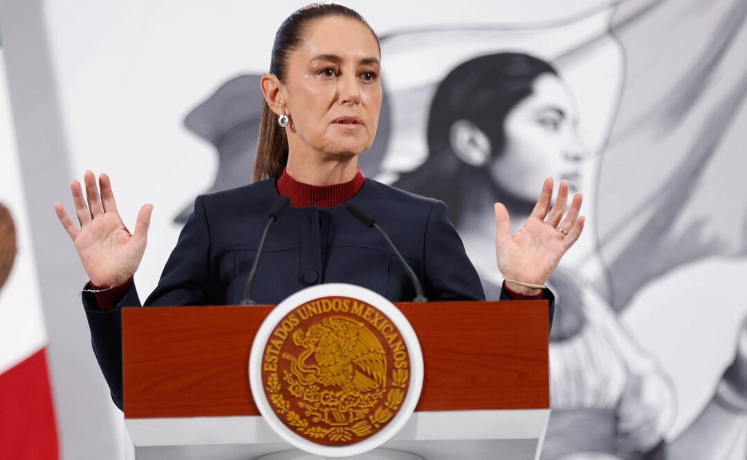 La presidenta Claudia Sheinbaum durante la mañanera del 23 de octubre de 2025 (23/10/2025). Foto: Diego Simón Sánchez / EL UNIVERSAL