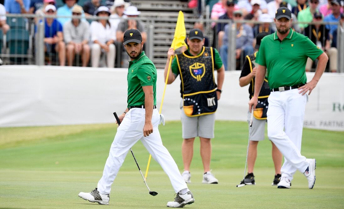 El tricolor estuvo junto al local Marc Leishman. Fotos: AP