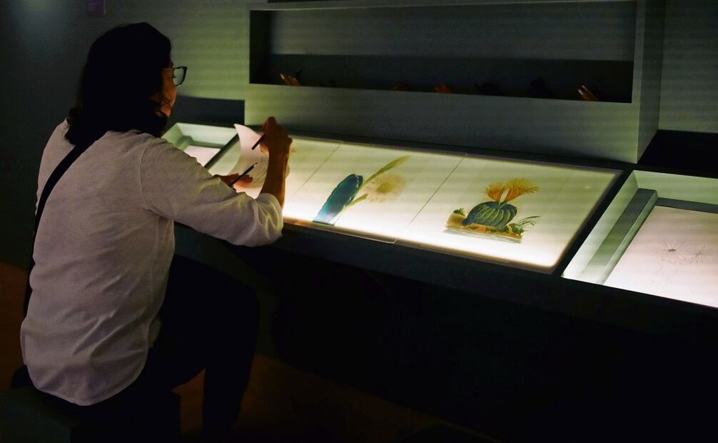 Una de las áreas más atractivas en la muestra es la de mediación, donde la gente puede dibujar bocetos inspirados en las obras del creador. Foto: Osmar Alvarado / EL UNIVERSAL