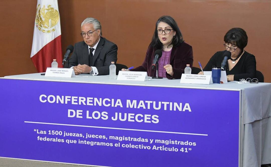 Conferencia matutina de los jueces del colectivo Artículo 41 del 4 de noviembre. Foto: Especial