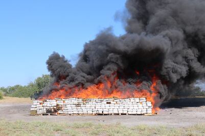 Incineran 10 toneladas de droga en Tamaulipas