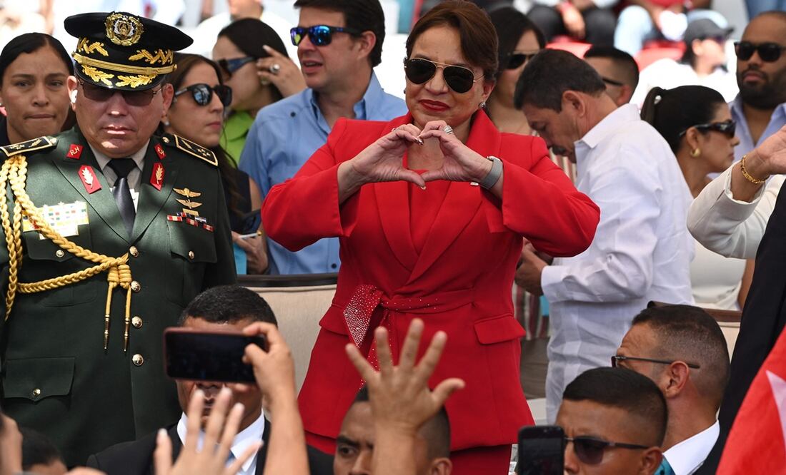 La presidenta hondureña, Xiomara Castro, durante un evento en Tegucigalpa. FOTO: AFP