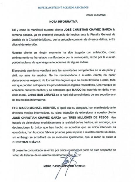 Christian Chávez demanda a su exnovio por extorsión