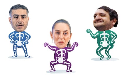 Calaveritas a Claudia Sheinbaum, Omar García Harfuch y Andy López Beltrán