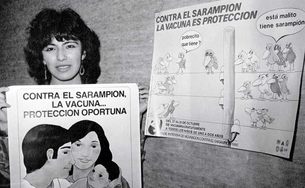 Campaña de vacunación contra sarampión, 1986. En el brote de 1985, se contabilizaron más de 13 mil contagios; a diferencia de picos anteriores, la epidemia de 1990 tuvo numerosos casos en niños mayores de cinco años, adolescentes y hasta adultos jóvenes Foto: Jorge Soto/Archivo EL UNIVERSAL.