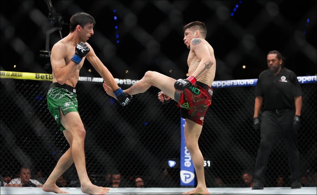 Brandon Moreno consigue su primera victoria en México al vencer a Steve Erceg en UFC México FOTO: Carlos Mejía/EL UNIVERSAL