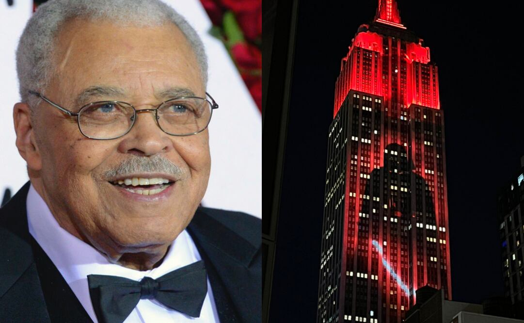 Empire State homenajea a James Earl Jones, actor que dio voz a Darth Vader de "Star Wars". Foto: AP y redes sociale