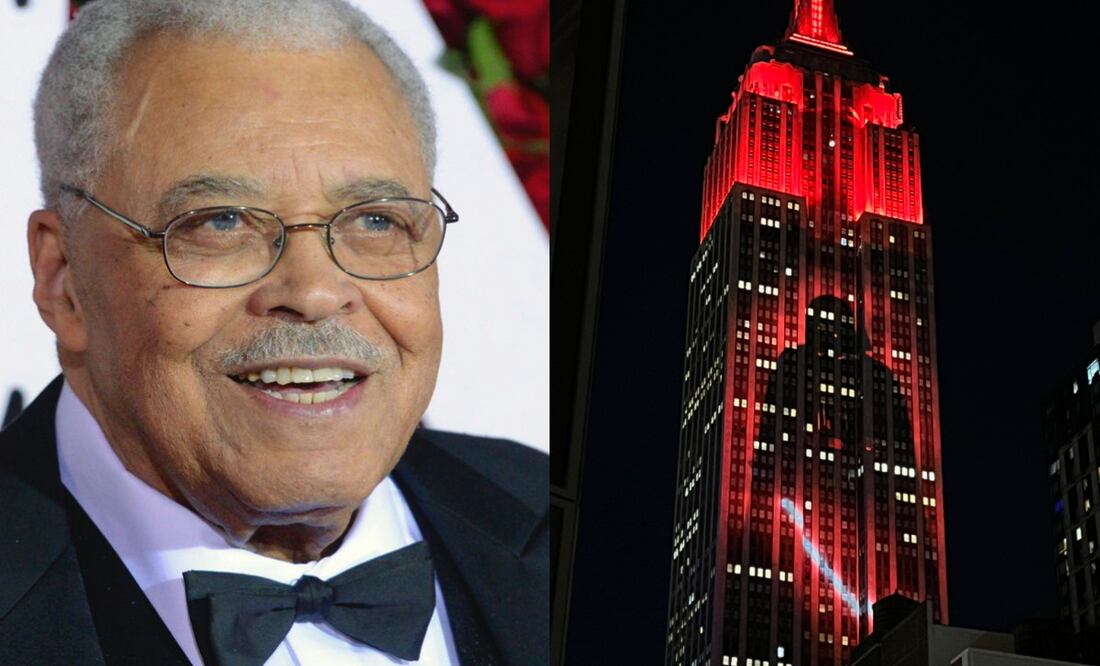 Empire State homenajea a James Earl Jones, actor que dio voz a Darth Vader de "Star Wars". Foto: AP y redes sociale