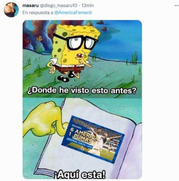 Los mejores memes de la goleada de América Femenil sobre Pumas 