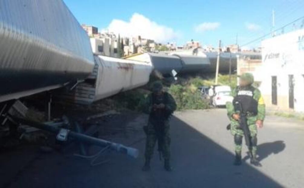 Se descarrila tren en zona del centro de Zacatecas