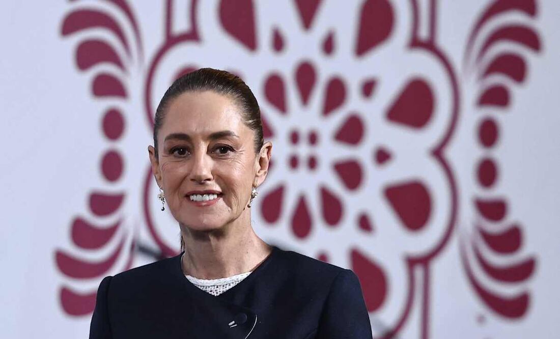 La presidenta Claudia Sheinbaum durante la mañanera de este 26 de agosto del 2025. Foto: Berenice Fregoso / EL UNIVERSAL.