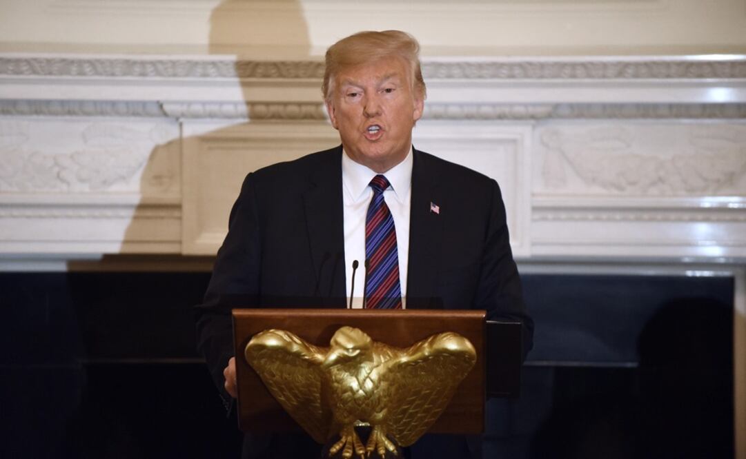 El presidente estadounidense, Donald Trump, habla durante una cena para líderes evangélicos (Foto: EFE)